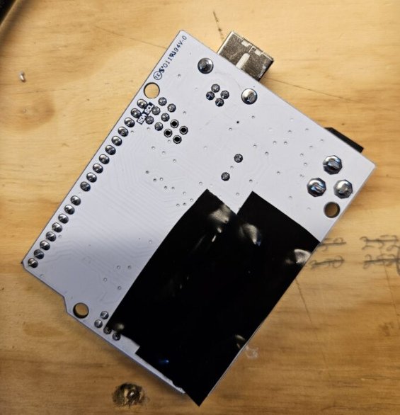 UNO R3 with electrical tape.