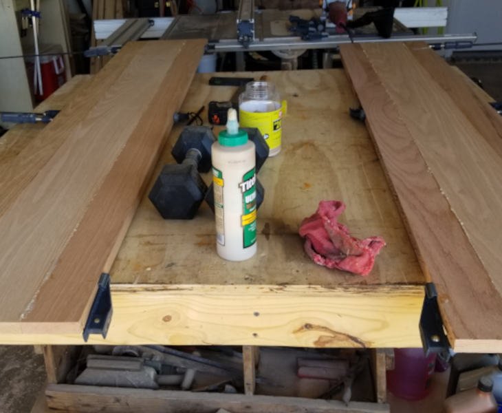 Upper carcus panels glue up.